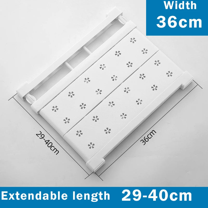 Space Saving Adjustable Wall Mounted Closet Organizer Storage Shelf - Rehmiar