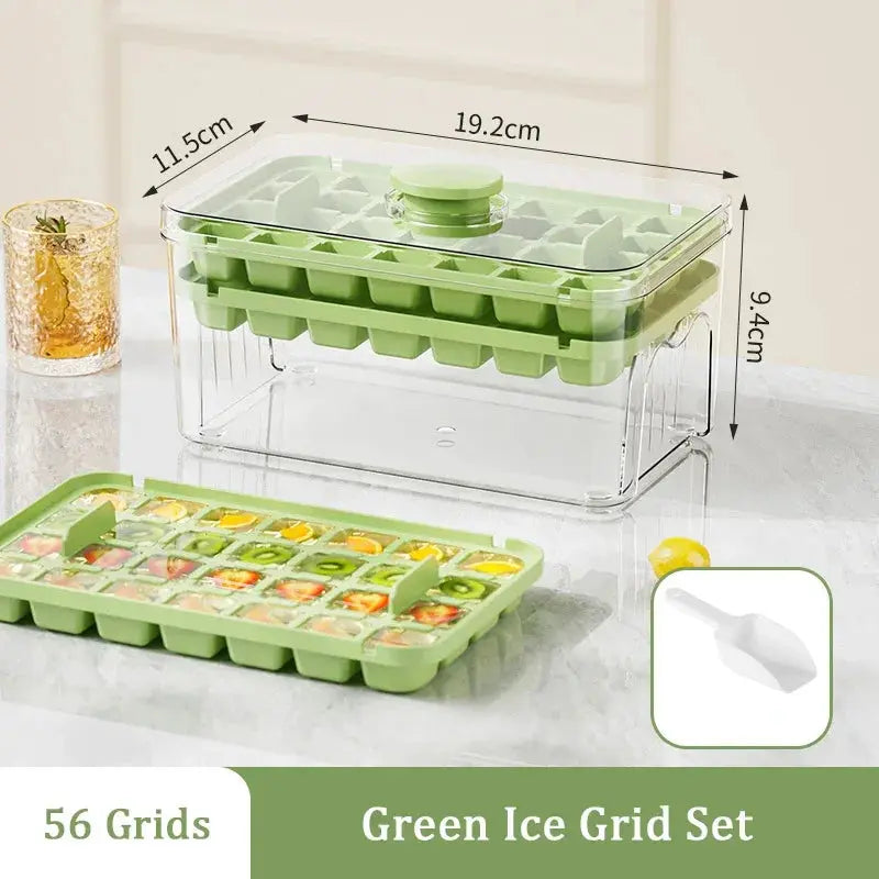 48-Grid Ice Cube Tray with One-Touch Release – Portable Ice Maker Mold & Ice Box - Rehmiar
