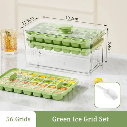 48-Grid Ice Cube Tray with One-Touch Release – Portable Ice Maker Mold & Ice Box - Rehmiar