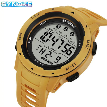 Men Digital Sports Watch Alarm Clock Waterproof 50M Digital Watch Large Screen Military Clock - Rehmiar