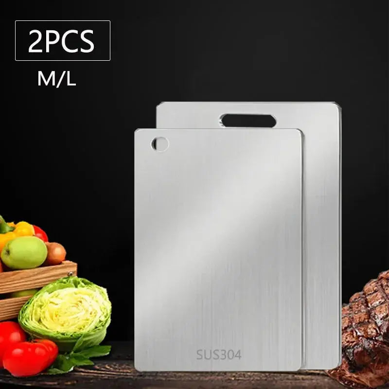 WXCOO Stainless Steel Kitchen Cutting Board – Food Grade Thick Chopping Board for Meat, Vegetables & Fruit - Rehmiar