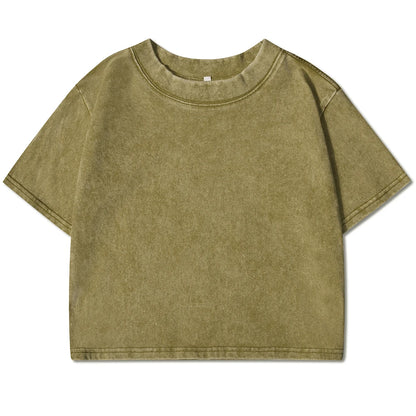 Soft Cotton Solid Colour Slim Washed Fashion T-Shirt - Rehmiar