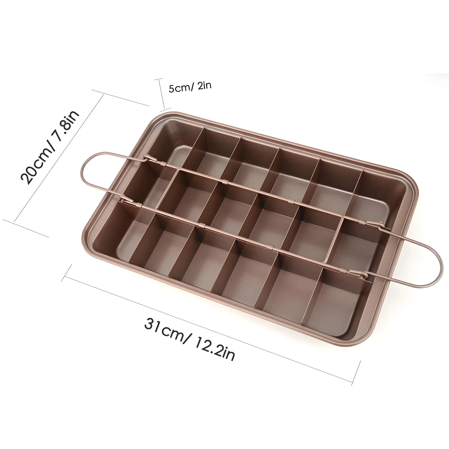 Commercial Carbon Steel Brownie Pan - 18-Slice Baker-Approved Tray ✔Detachable Dividers & NSF-Certified (13x9in Oven Essential)