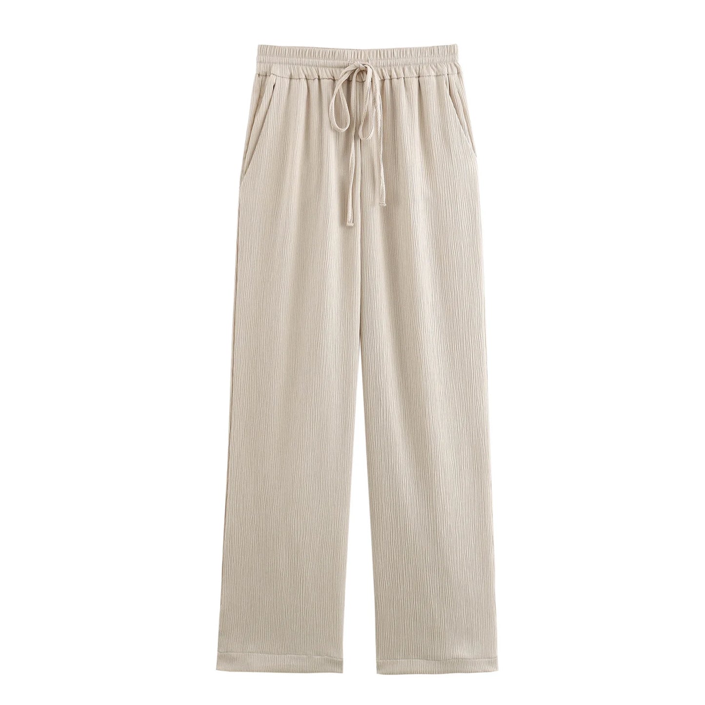 Autumn Women's Fashionable Clothing Wrinkled Suit Jacket Casual Pants Set