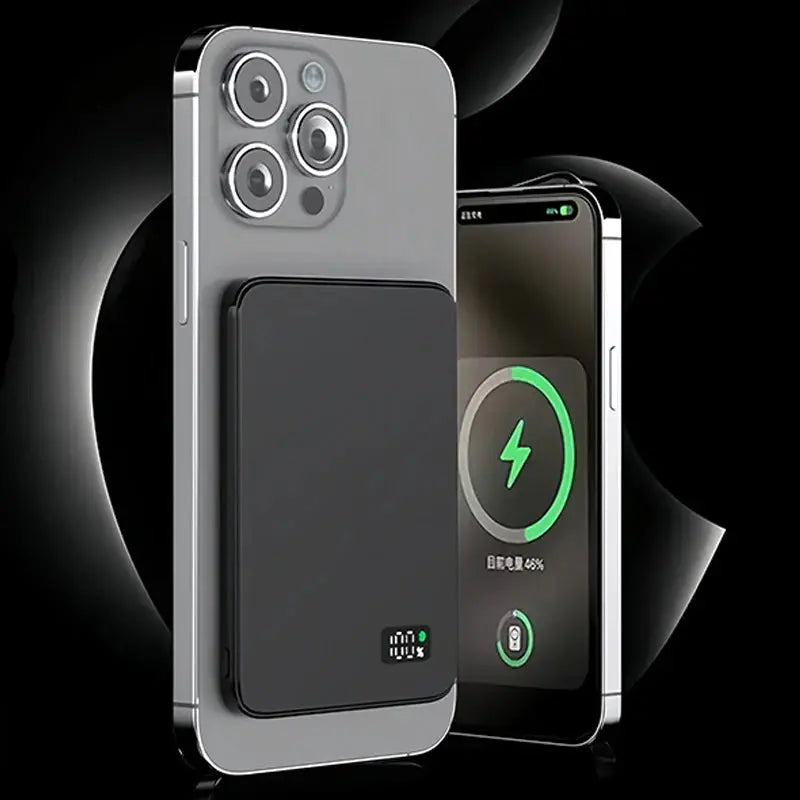 Ultra Thin MagSafe Power Bank – Magnetic Wireless Fast Charging with LED Display for iPhone, Samsung & AirPods - Rehmiar