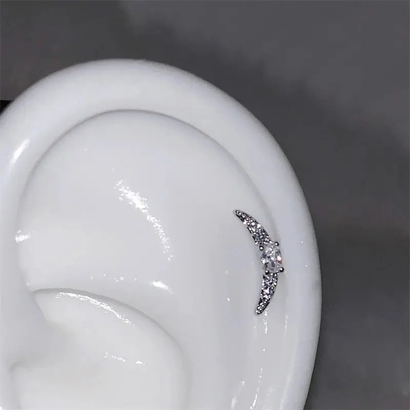 1pcs Silver Wing Stainless Steel Ear Bone Nail for Women Accessories for Ear - Rehmiar