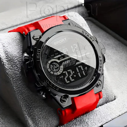 Multifunction Waterproof Luminous LED Digital Men's Sports Watch Large Dial Electronic Wristwatch - Rehmiar