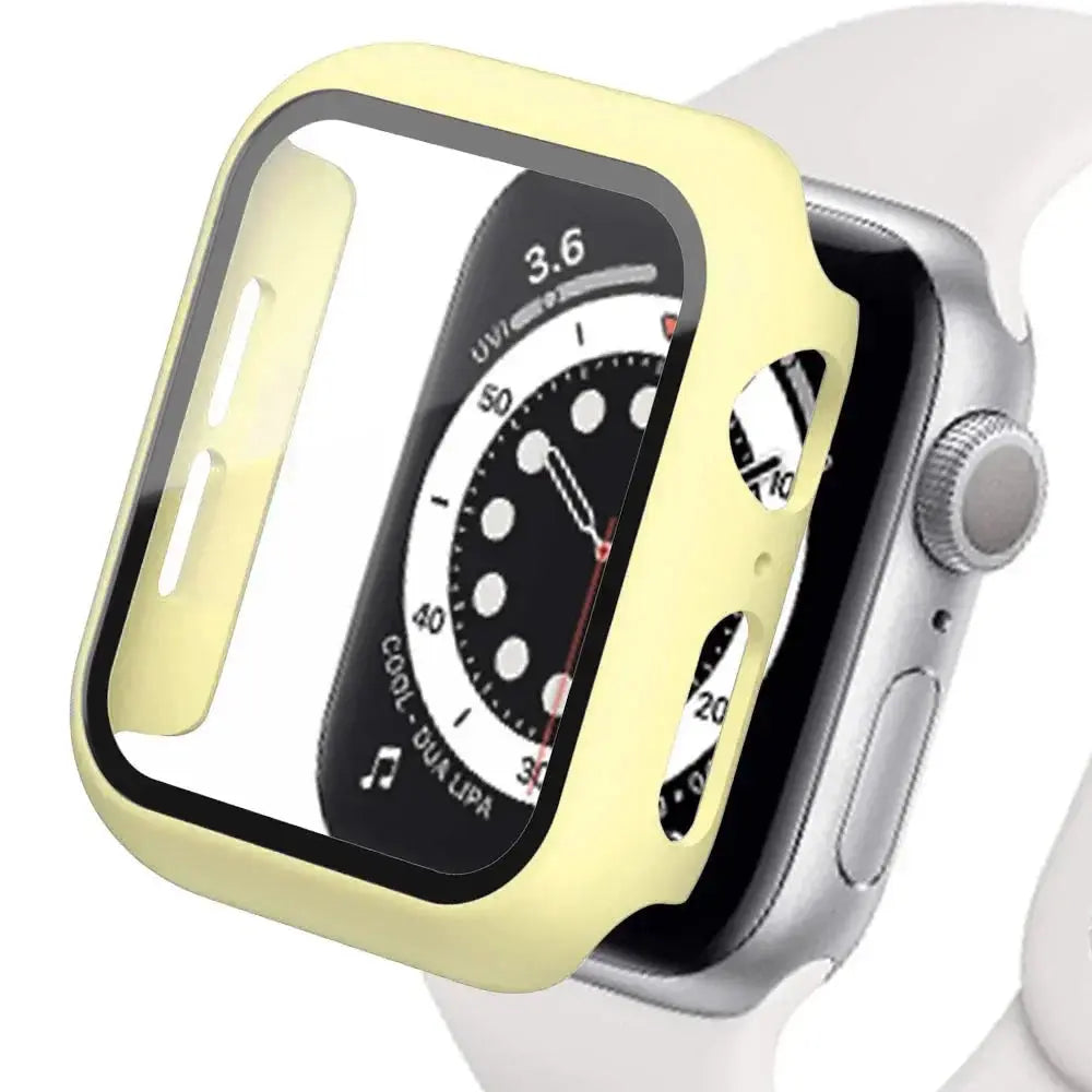 Tempered Glass cover For Apple Watch 45mm 41mm 44mm 40mm 42mm Screen Protector Apple watch Case series 9 4 5 6 SE 7 8 - Rehmiar