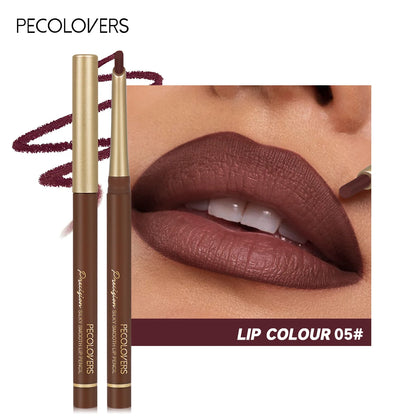 Matte 6-colors Lip Liner Pencil Bevel Design Nib Lip Contour Lipstick Nude Brown Lipstick Pencil - Rehmiar