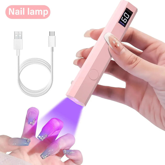 Handheld UV LED Nail Lamp – USB Rechargeable Gel Polish Nail Art Quick Dryer Tool - Rehmiar