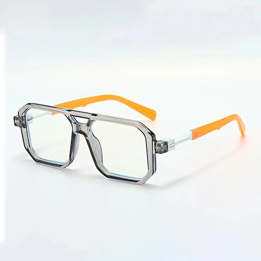 Anti-Blue Light Square Glasses – Lightweight Transparent Black Frame Eyewear for Men Women - Rehmiar