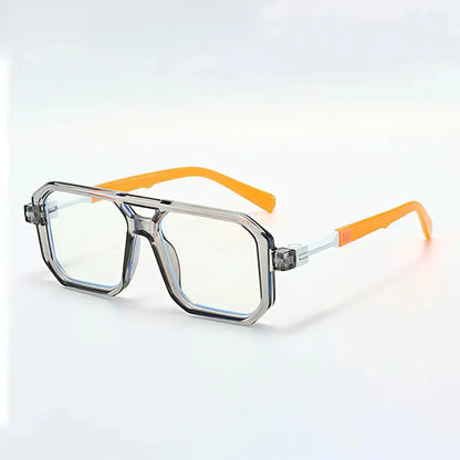 Anti-Blue Light Square Glasses – Lightweight Transparent Black Frame Eyewear for Men Women - Rehmiar