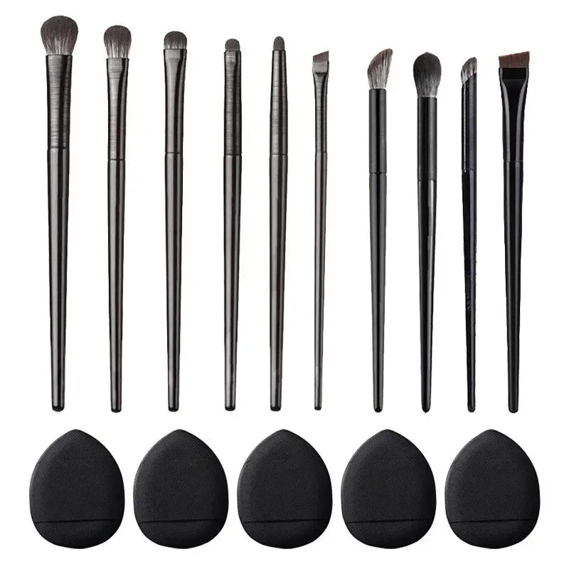 Soft Bristle Eyeshadow Brushes 10-piece Set Eye Makeup Smudge Undercover Eyeliner Blade Eye Detail Small Makeup Brushes - Rehmiar
