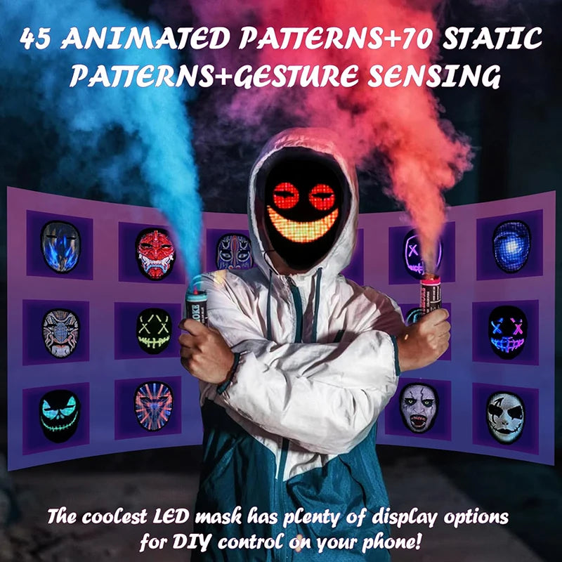 Halloween Led Mask with Bluetooth App Control - Rehmiar