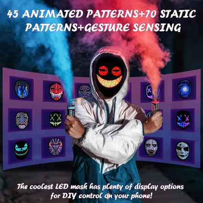 Halloween Led Mask with Bluetooth App Control - Rehmiar