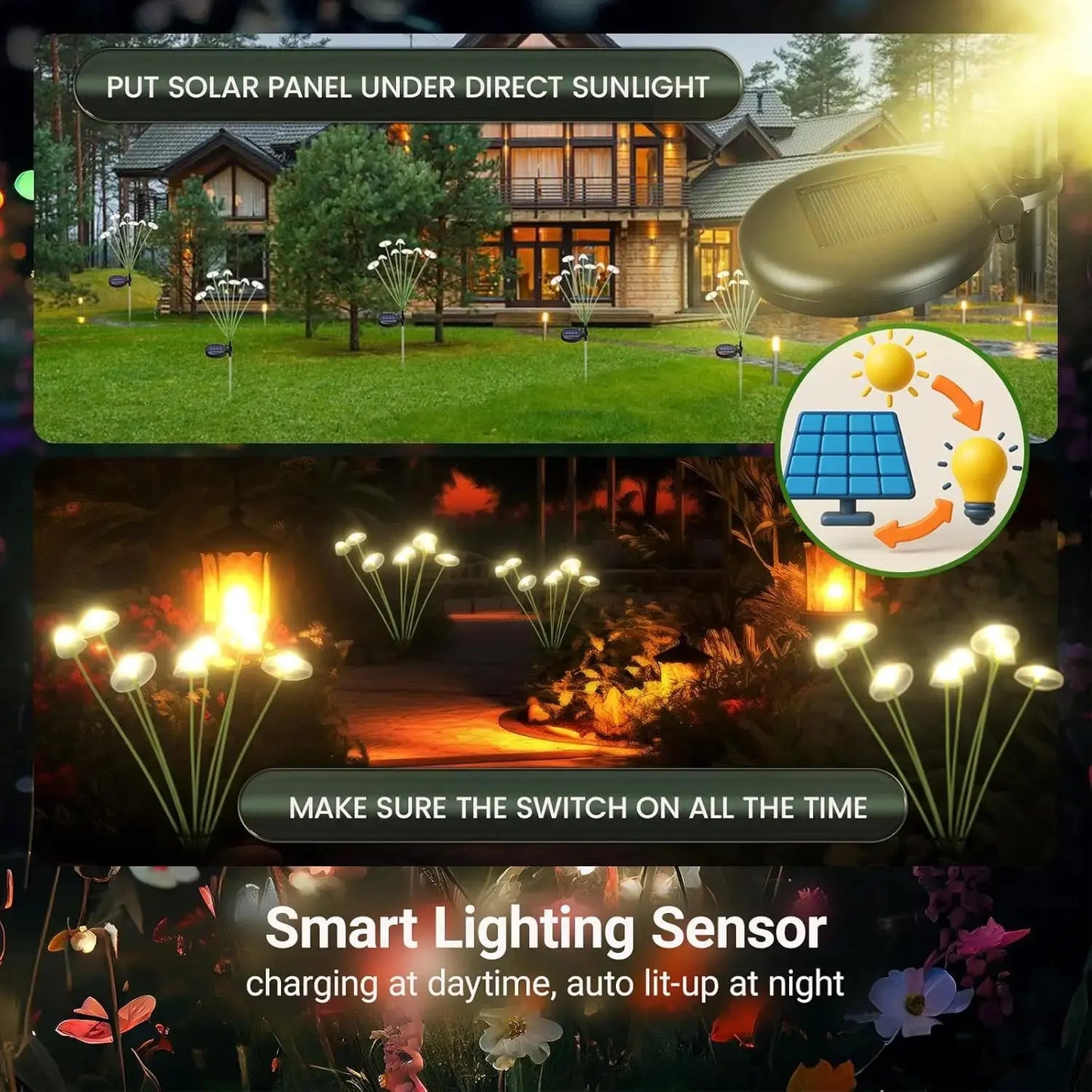 Dual Mode Solar Mushroom Garden Lights – LED, Waterproof, Jellyfish Design for Pathway, Patio & Yard Ambiance - Rehmiar