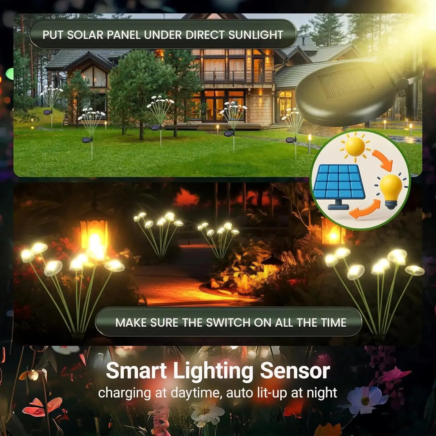Dual Mode Solar Mushroom Garden Lights – LED, Waterproof, Jellyfish Design for Pathway, Patio & Yard Ambiance - Rehmiar