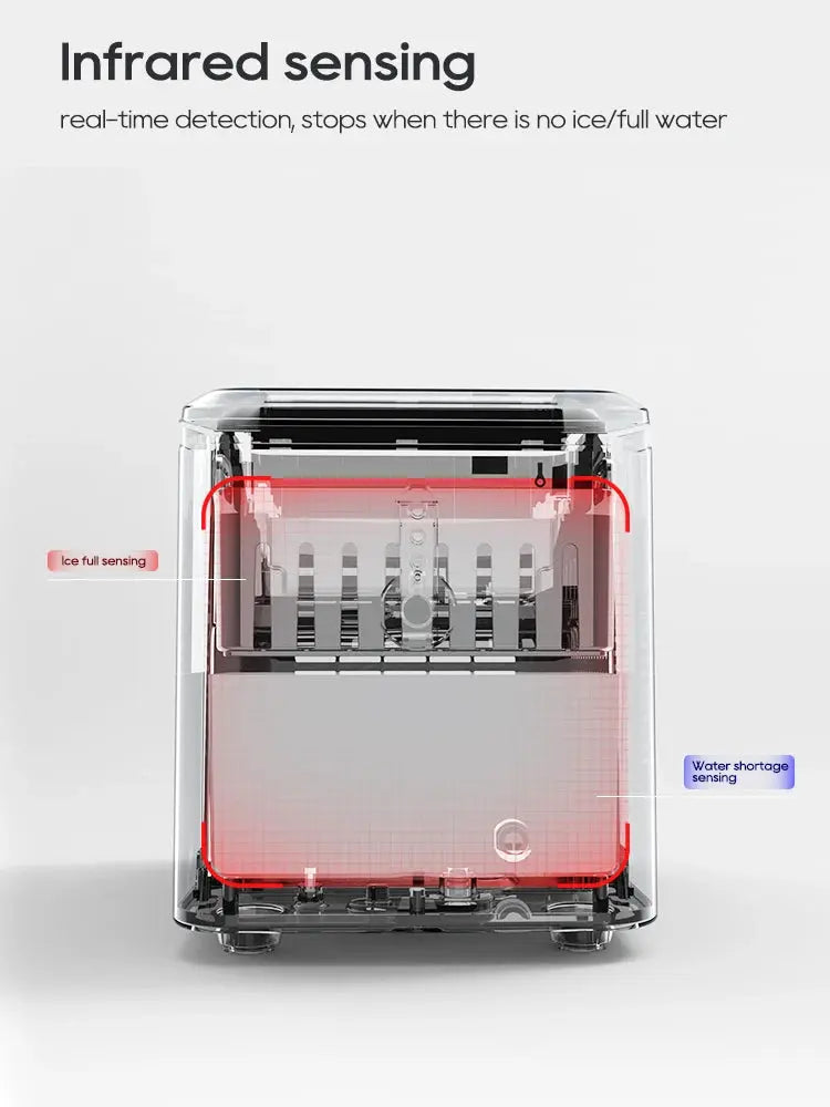 Automatic Ice Maker Machine – Self-Cleaning Portable Ice Maker for Kitchen, Office, Bar & Party, 50Hz/60Hz