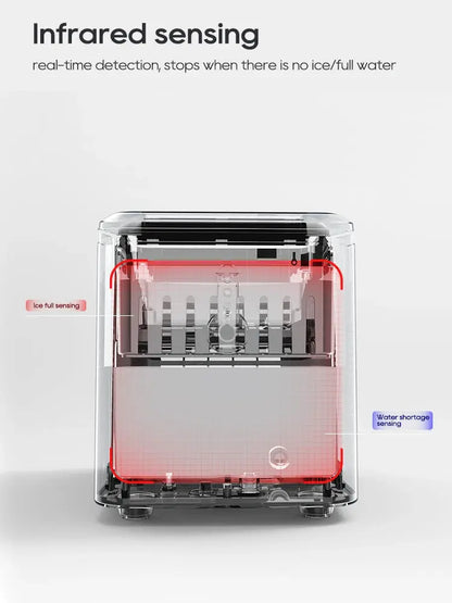 Automatic Ice Maker Machine – Self-Cleaning Portable Ice Maker for Kitchen, Office, Bar & Party, 50Hz/60Hz