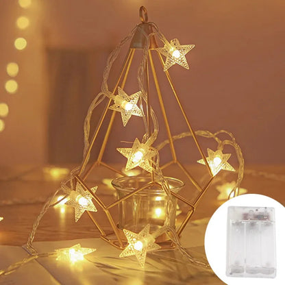 LED String Lights Outdoor Star Chain Lights Garland Lights Bulb Fairy Lights Garden Christmas Decor - Rehmiar