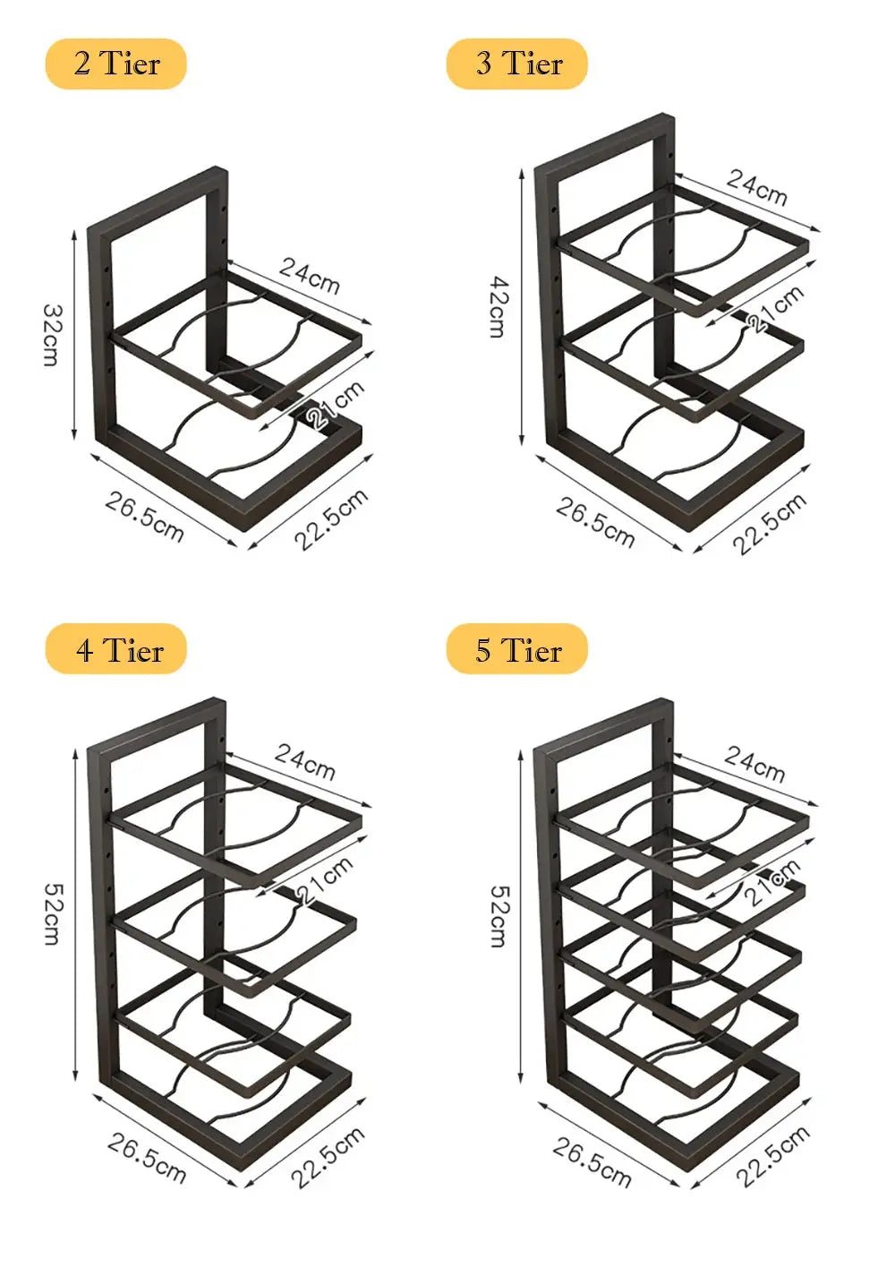 Adjustable Stainless Steel Pot Rack Organizer – Multi-Layer Storage Rack for Pots & Pans, Kitchen Household - Rehmiar