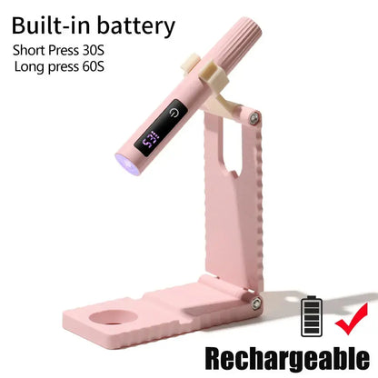 Rechargeable UV LED Nail Rechargeable Lamp – Portable Timer Touch Gel Polish Quick Nail Dryer Rehmiar