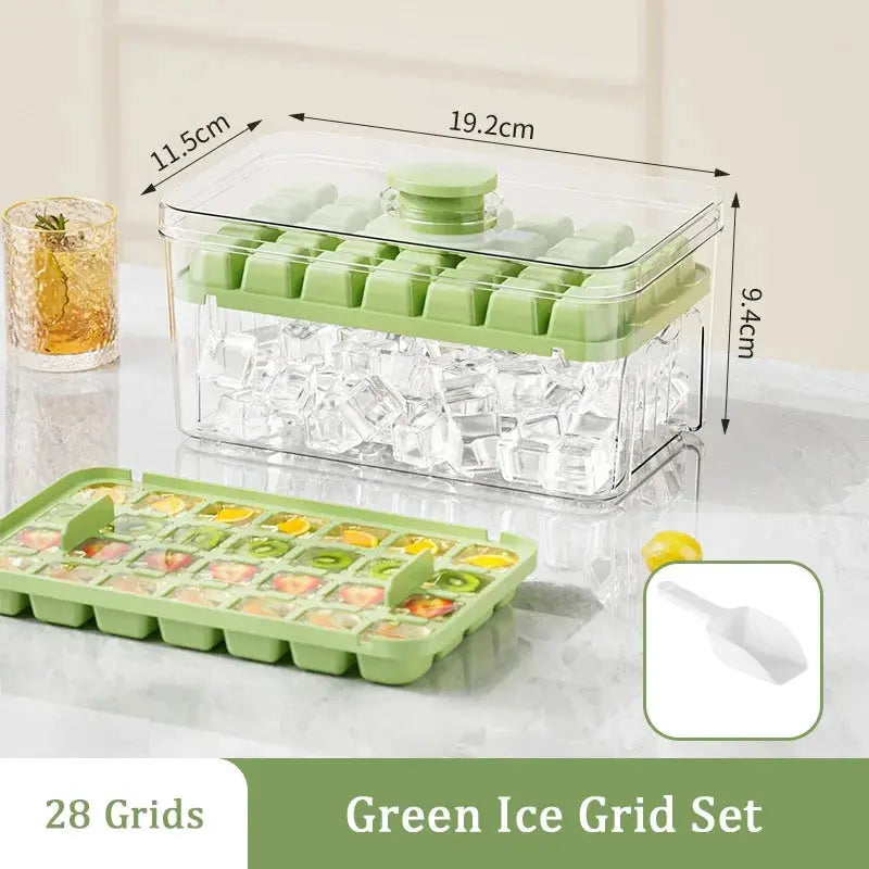 48-Grid Ice Cube Tray with One-Touch Release – Portable Ice Maker Mold & Ice Box - Rehmiar