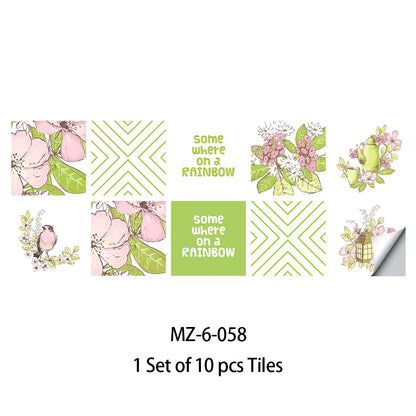 10pcs Blue & Gray Matte Surface Wall Sticker Film - Rehmiar