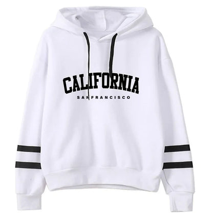 California Women's Tracksuit Casual Stripe Versatile Hooded Sweatshirt, Pants or Suit
