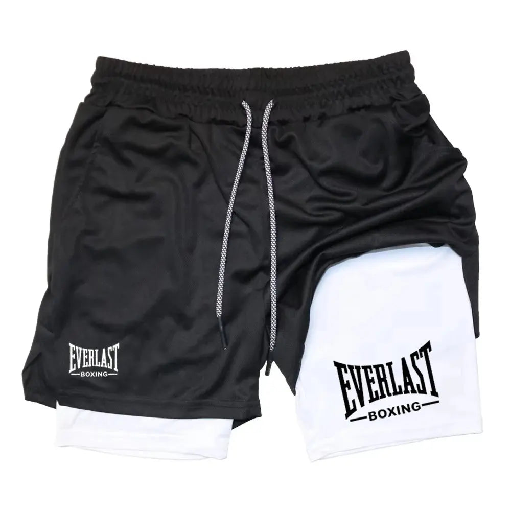 EVERLAST Men's Tight Sports Shorts – Double Layer Quick Dry, Compression Basketball Pants - Rehmiar