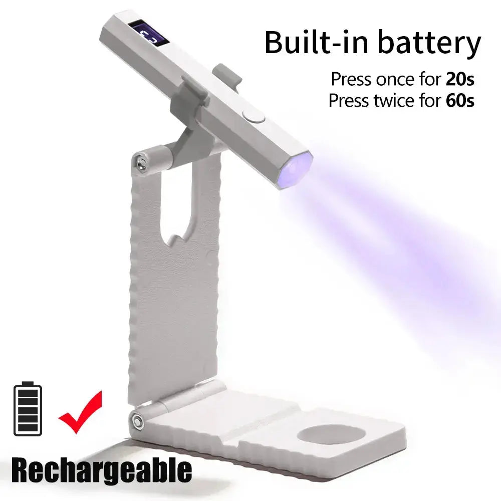 Handheld UV LED Nail Lamp – USB Rechargeable Gel Polish Nail Art Quick Dryer Tool Rehmiar