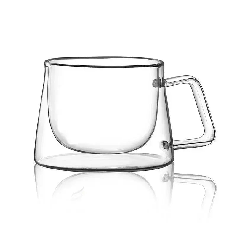 200ML Double Wall Glass Espresso Cup – Heat-Resistant Coffee Mug with Handle for Cappuccino, Latte, Tea & Water - Rehmiar
