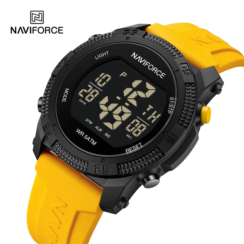 NAVIFORCE Original Water-Resistant Men Fashion Watch Personality Wristwatches with Luxury Silicone Strap