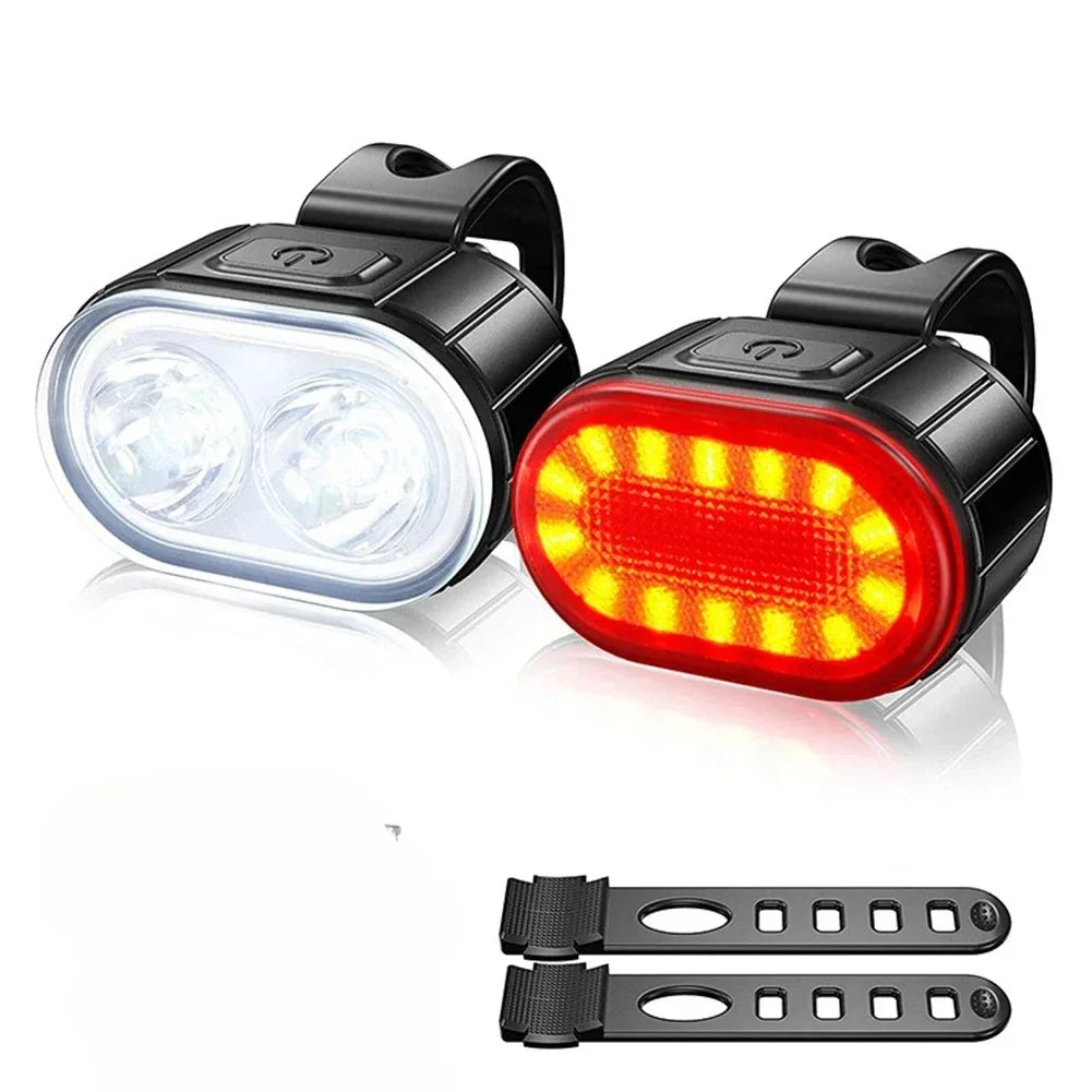 Bicycle Front Rear Bike Defence Waterproof Light Set