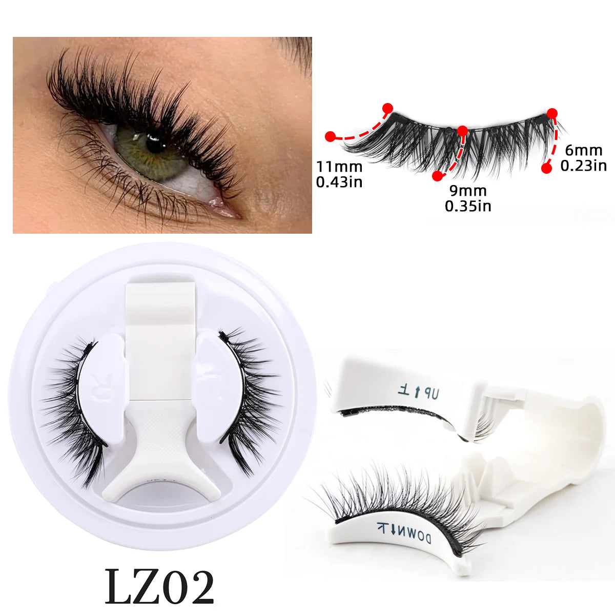 1 Pair Magnetic Eyelashes Handmade Fluffy Faux Mink Reusable Lashes - Rehmiar