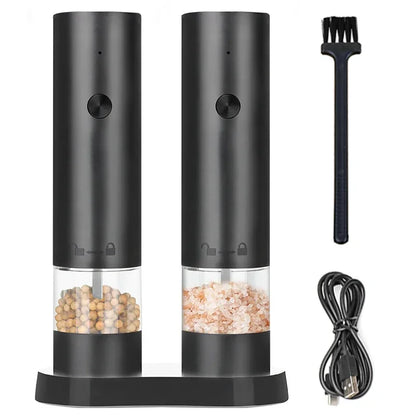 USB Rechargeable Electric Salt and Pepper Grinder – Adjustable Coarseness, Large Capacity Auto Spice Mill for Kitchen Cooking