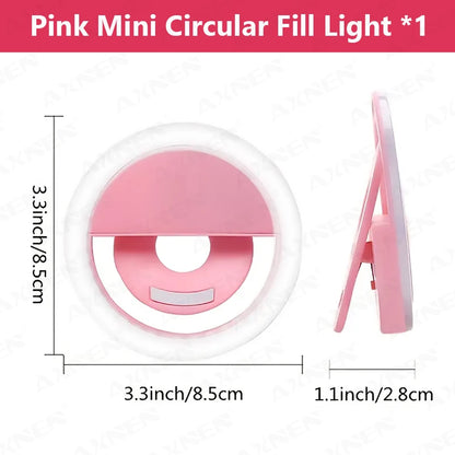 LED Selfie Light Ring with USB charging Compatible with iPhone Samsung Xiaomi Poco - Rehmiar