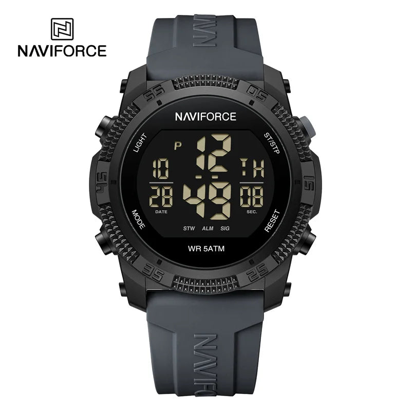 NAVIFORCE Original Water-Resistant Men Fashion Watch Personality Wristwatches with Luxury Silicone Strap