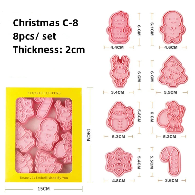 Christmas Cookie Mold 3D Biscuit Santa Snowman Elk Cookie Mould New Year Party Decor Baking Gadgets