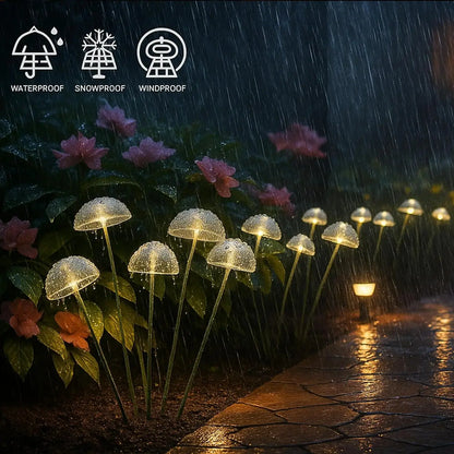 Dual Mode Solar Mushroom Garden Lights – LED, Waterproof, Jellyfish Design for Pathway, Patio & Yard Ambiance - Rehmiar
