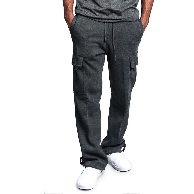 Men's Oversized Straight Fit Multi-Pocket Joggers - Rehmiar