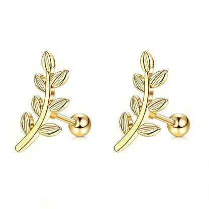 2Pcs 16G Stainless Steel Screw Back Stud Earrings for Women, Cubic Zirconia Cartilage Conch Helix Ear Piercing