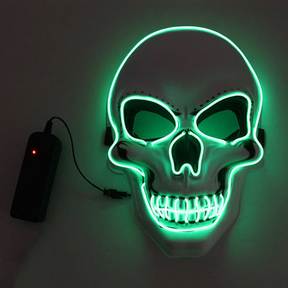 Halloween Horror Skull Mask LED Cold Light Mask - Rehmiar