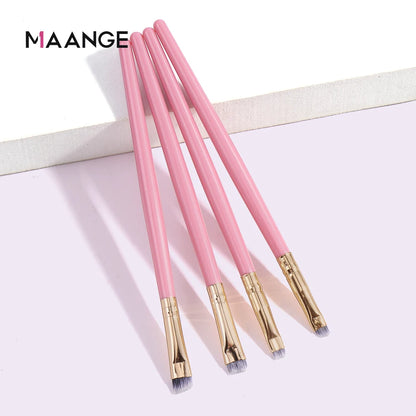 MAANGE 4 Pieces Eyebrow Contour Makeup Brush Eyeliner Brush Portable Small Angle Eyebrow Brush