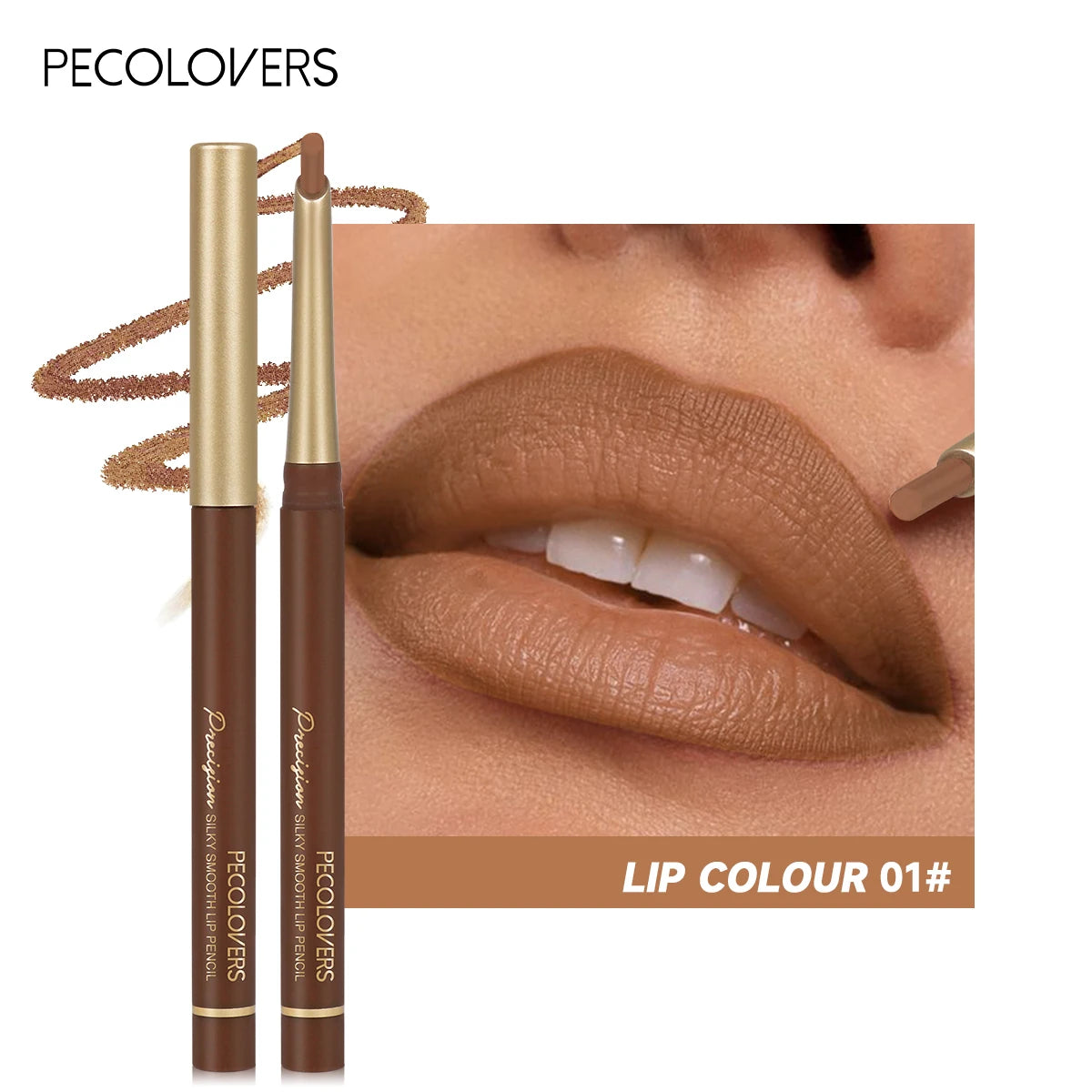 Matte 6-colors Lip Liner Pencil Bevel Design Nib Lip Contour Lipstick Nude Brown Lipstick Pencil - Rehmiar