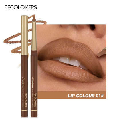 Matte 6-colors Lip Liner Pencil Bevel Design Nib Lip Contour Lipstick Nude Brown Lipstick Pencil - Rehmiar