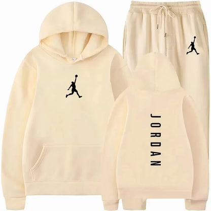 Spring & Autumn Men's Sportswear Set – Casual Fitness Basketball Hooded Jumper & Jogging Pants Two-Piece Set