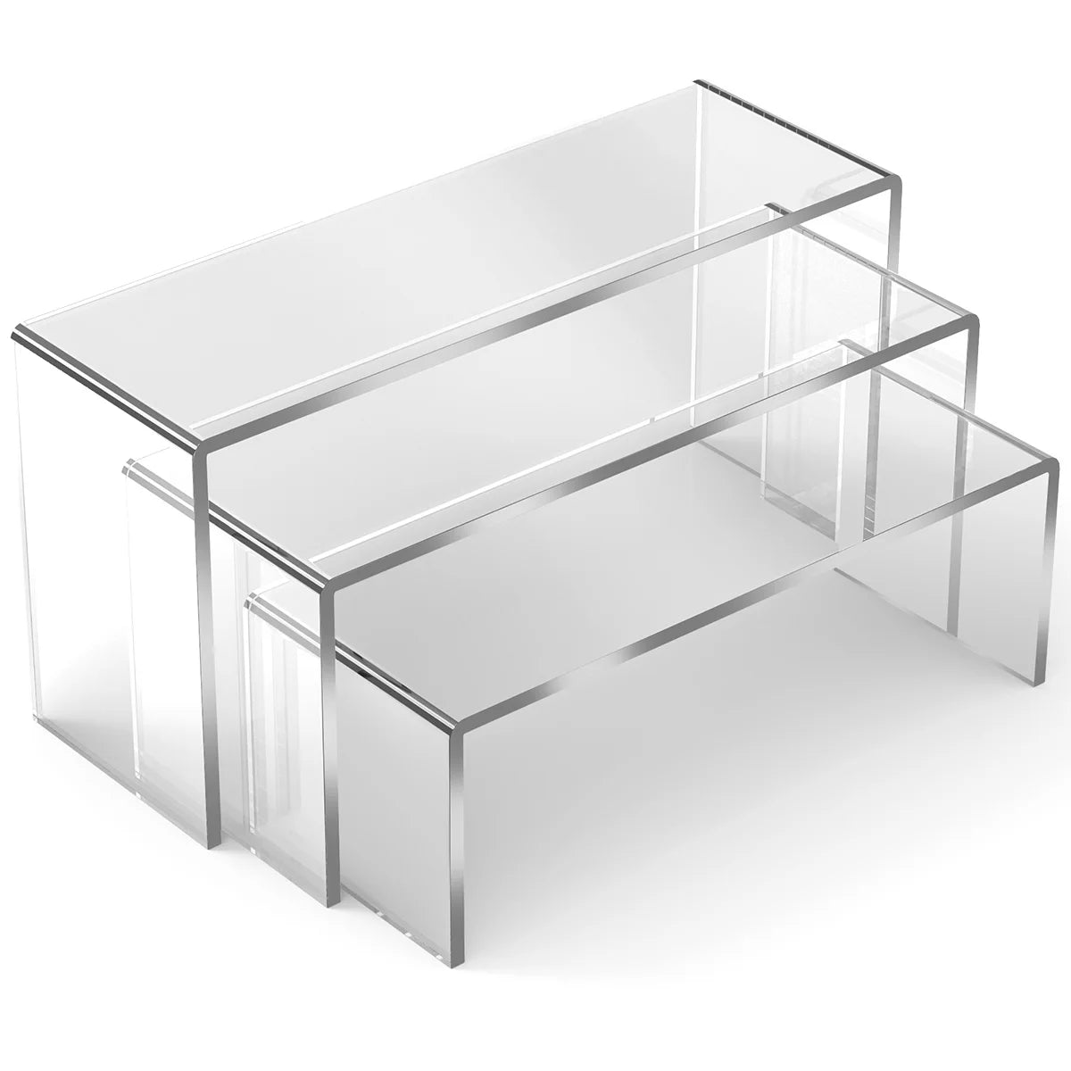 Lightweight U Shape Acrylic Transparent Display Stand Holder Cosmetics Rack, Dessert Model Shelf - Rehmiar