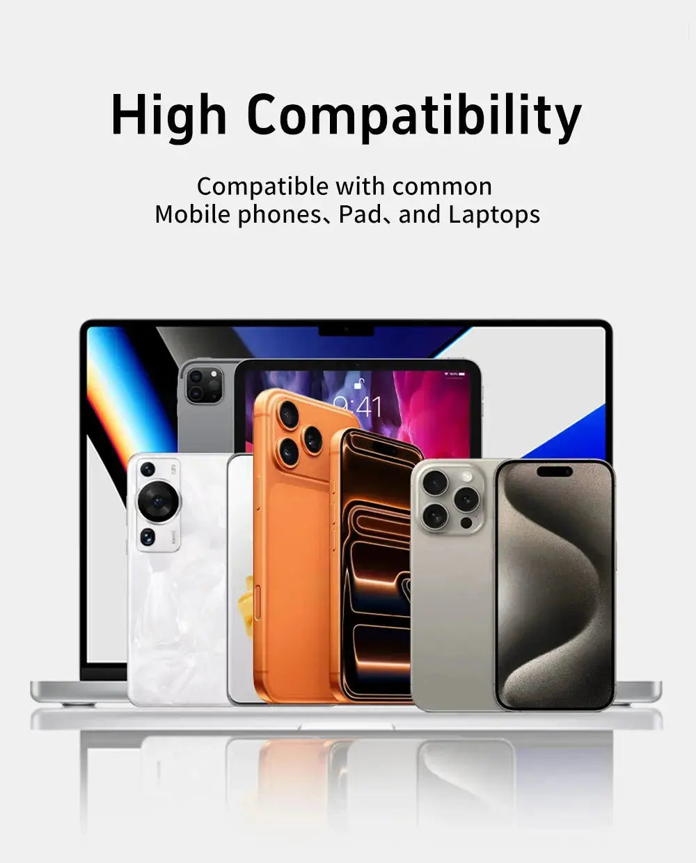 240W 2-in-1 Fast Charging Cable with Foldable Bracket – Type-C to Type-C Data Wire & Phone/Tablet Stand (Black/Orange) Rehmiar