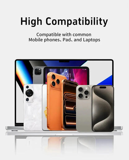 240W 2-in-1 Fast Charging Cable with Foldable Bracket – Type-C to Type-C Data Wire & Phone/Tablet Stand (Black/Orange) Rehmiar